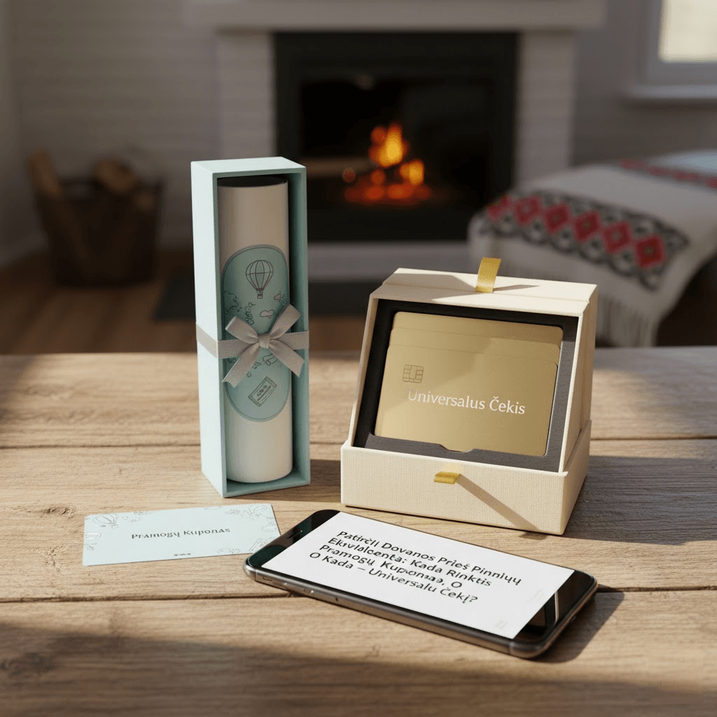 Patirčių Dovanos Prieš Pinigų Ekvivalentą: Kada Rinktis Pramogų Kuponą, O Kada – Universalų Čekį?