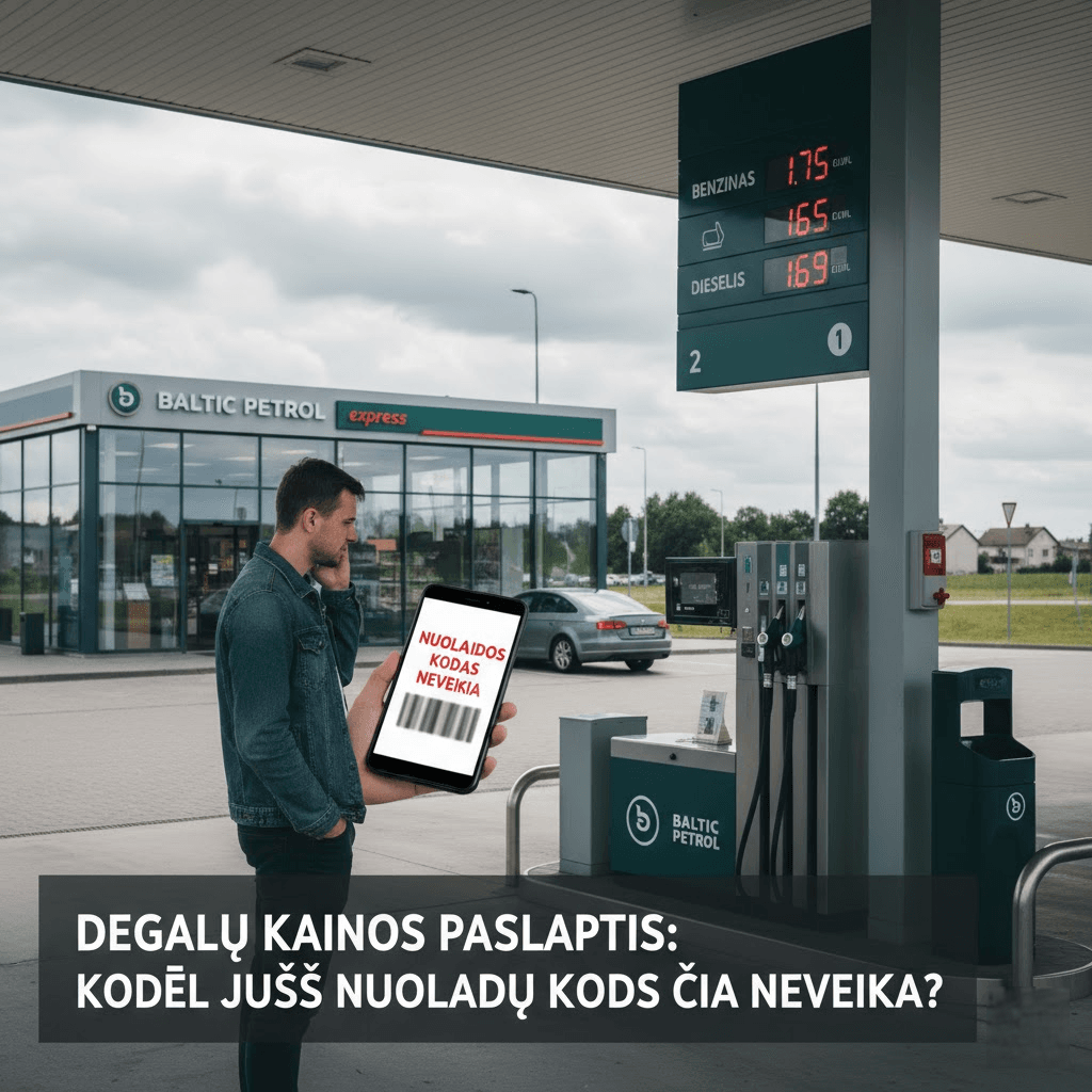 Degalų kainos paslaptis: Kodėl jūsų nuolaidų kodas čia neveikia?