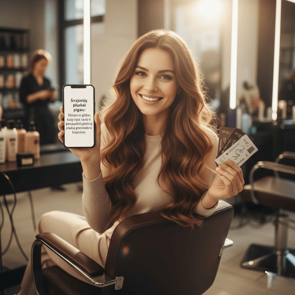 Svajonių plaukai pigiau: Išmanus gidas, kaip rasti ir panaudoti plaukų procedūrų kuponus