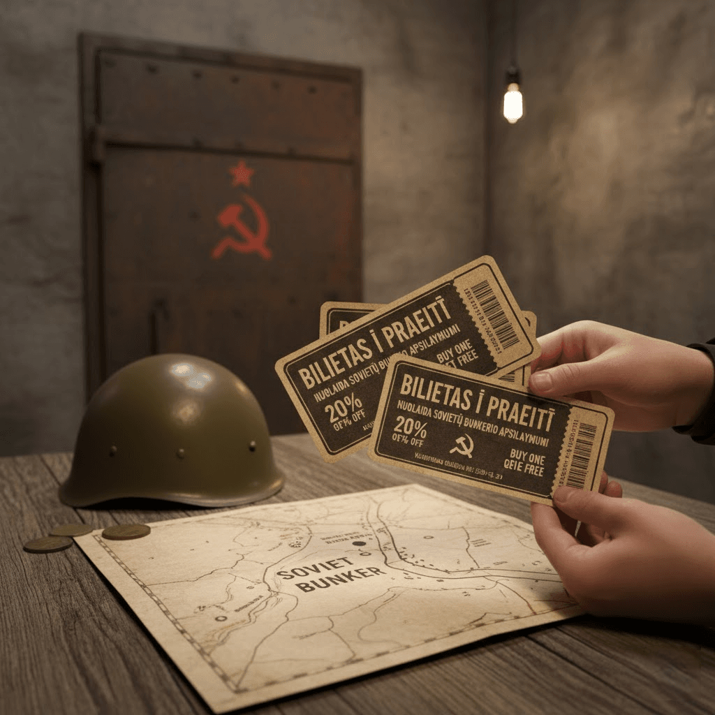 Bilietas į Praeitį: Kaip Gauti Kuponus ir Nuolaidas Apsilankymui Sovietų Bunkeryje?
