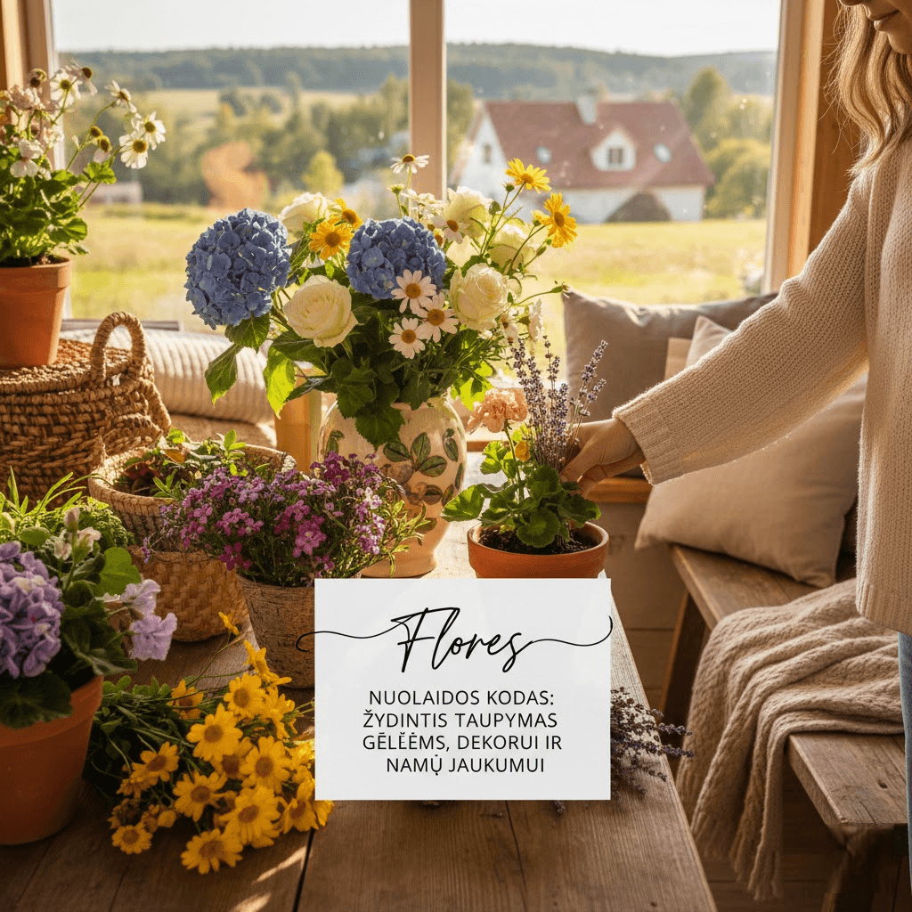 "Flores" Nuolaidos Kodas: Žydintis Taupymas Gėlėms, Dekorui ir Namų Jaukumui