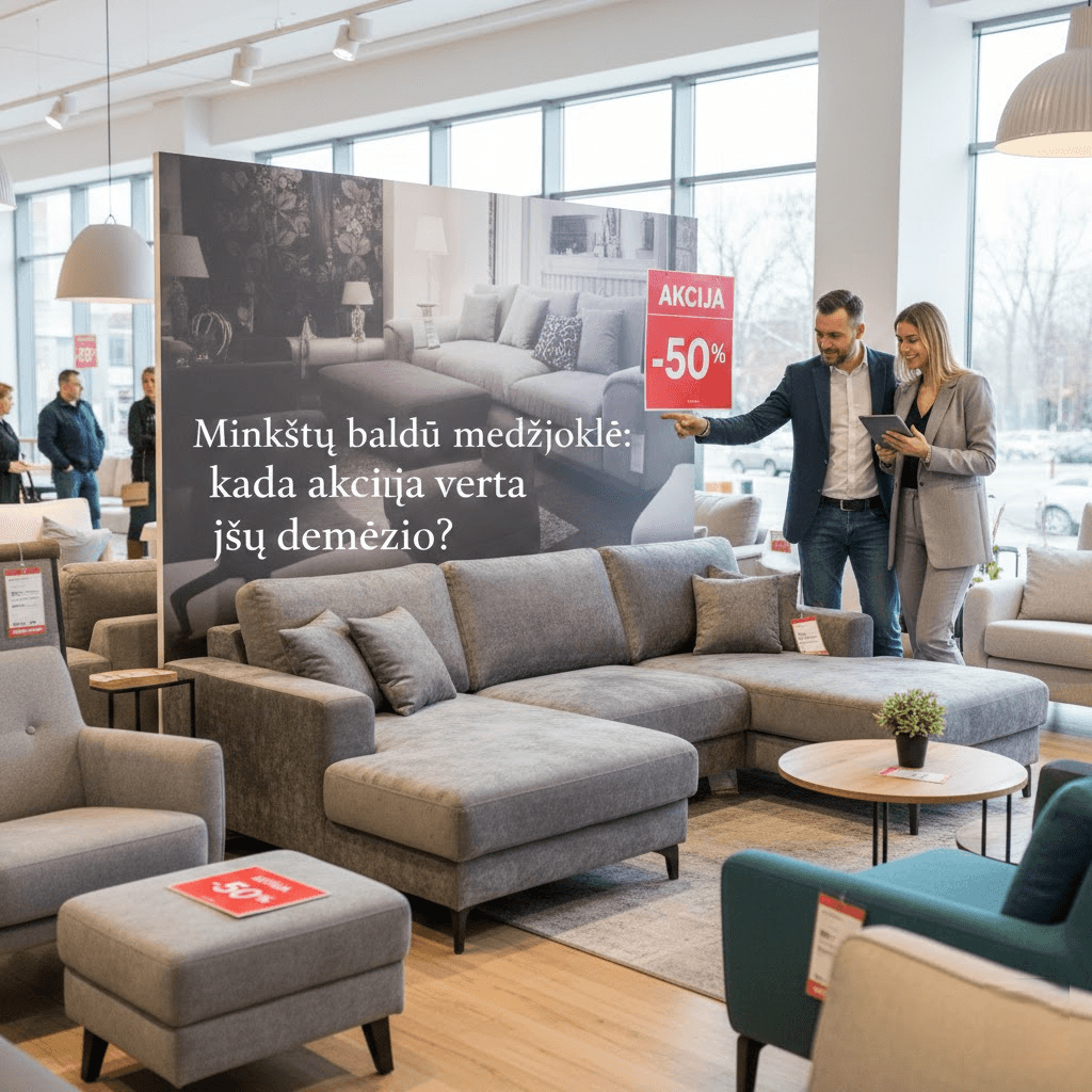 Minkštų baldų medžioklė: kada akcija verta jūsų dėmesio?