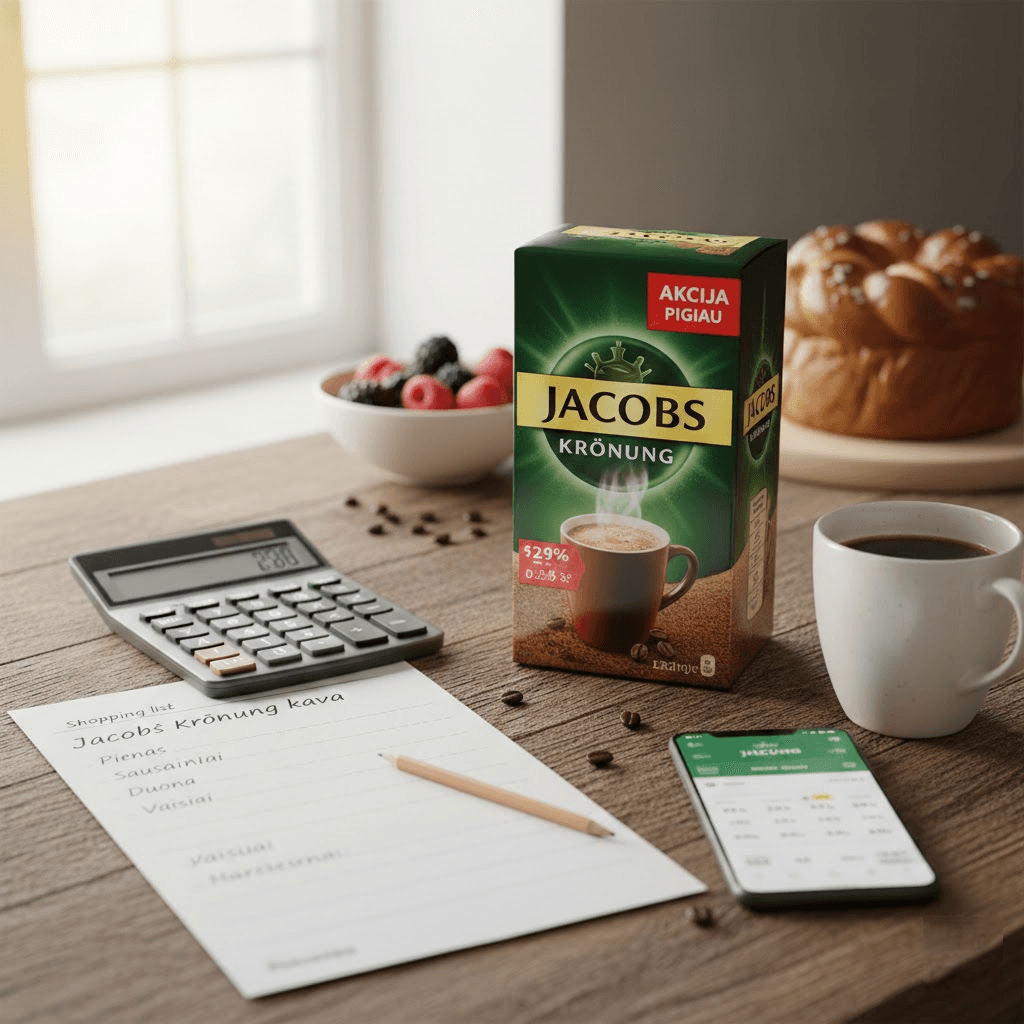 Jacobs Krönung akcija: Kaip sumaniai planuoti pirkinius ir mėgautis kokybe pigiau