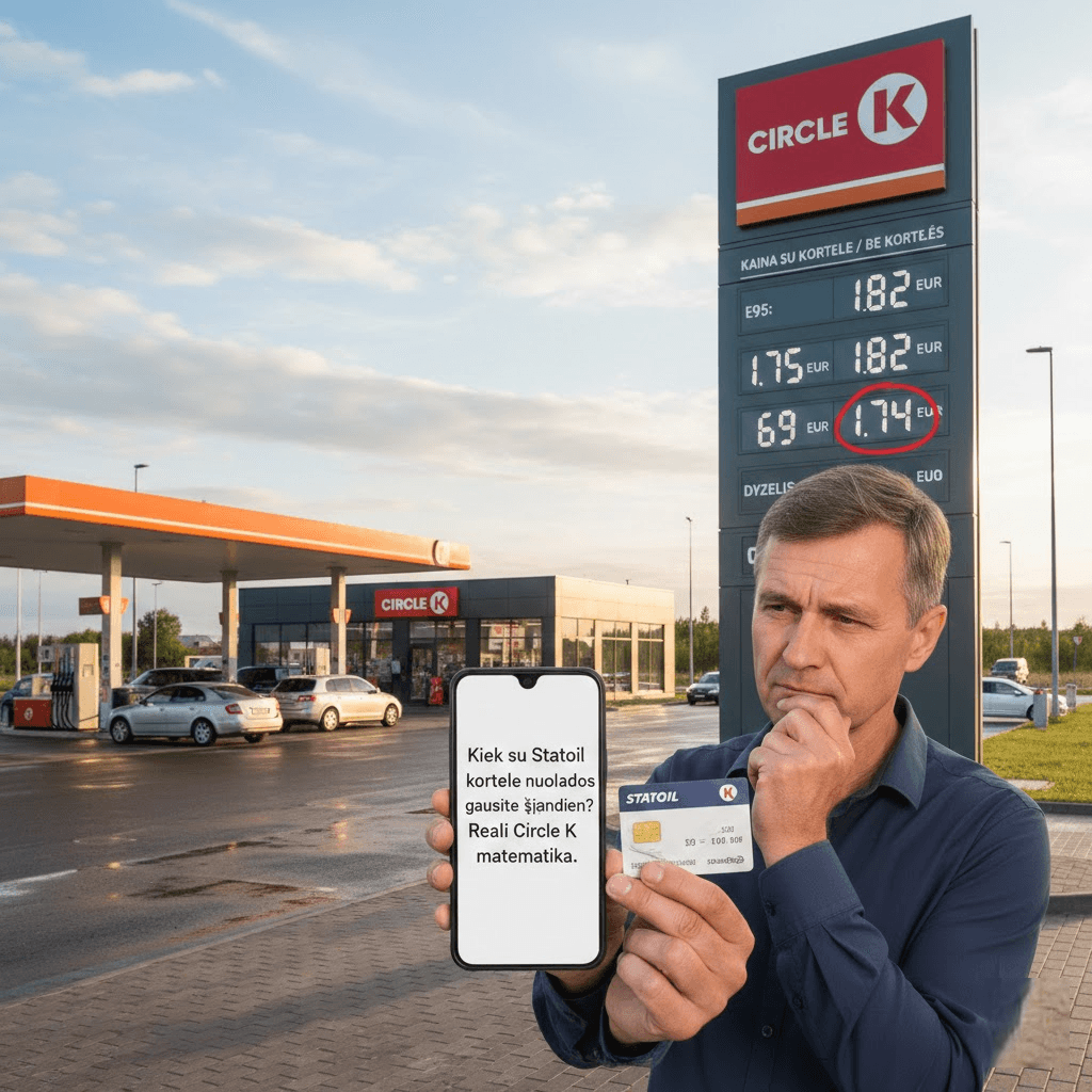 Kiek su Statoil kortele nuolaidos gausite šiandien? Reali Circle K matematika