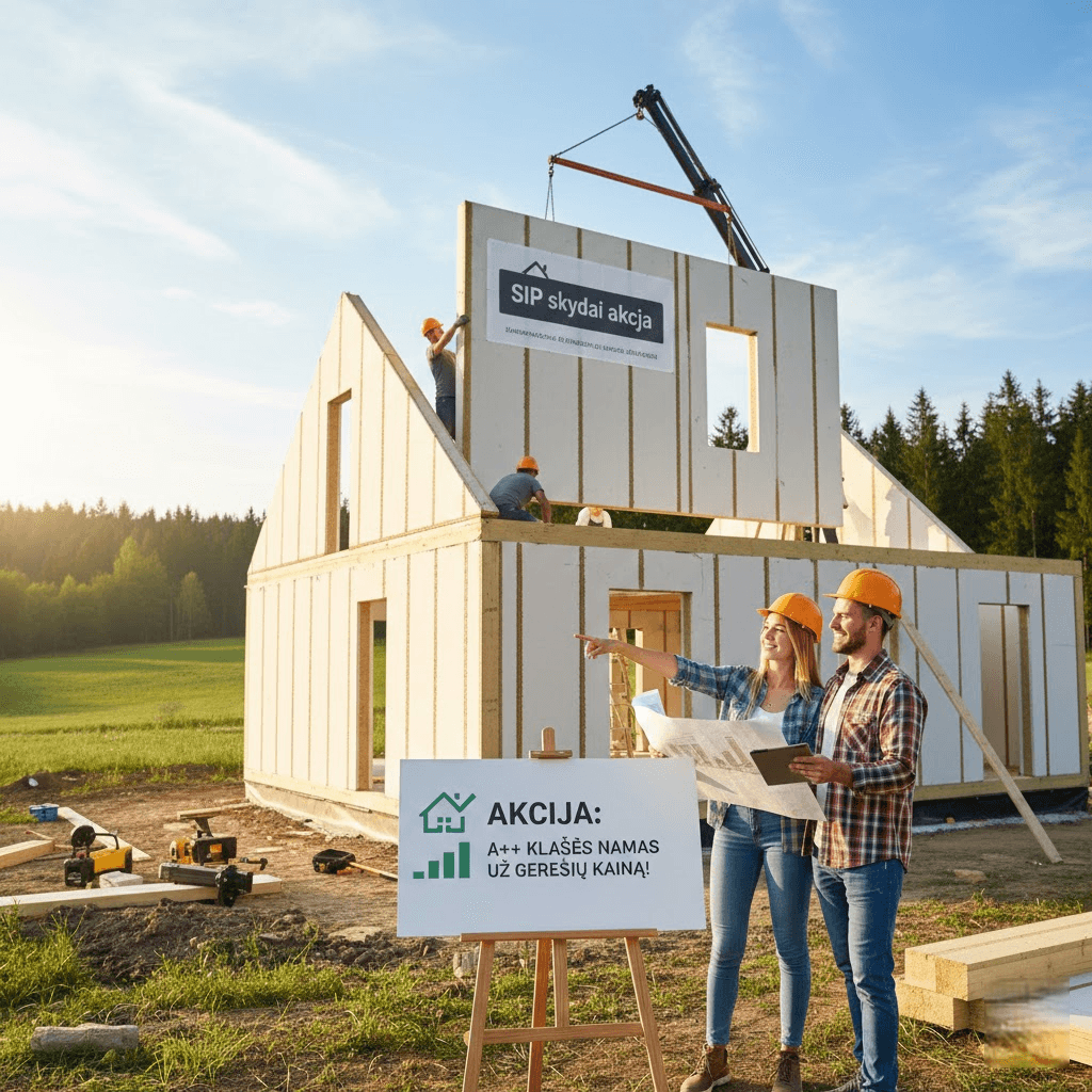 SIP skydai akcija: Kaip sumaniai pasinaudoti nuolaidomis statant A++ klasės namą
