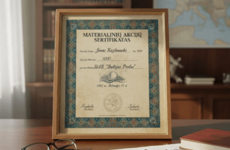 Materialių akcijų sertifikato pavyzdys: Kaip atrodo vertybiniai popieriai ir jų reikšmė šiandien