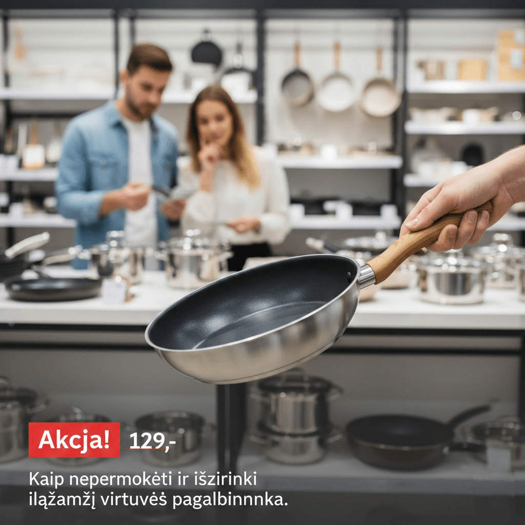 Akcija keptuvei: Kaip nepermokėti ir išsirinkti ilgaamžį virtuvės pagalbininką