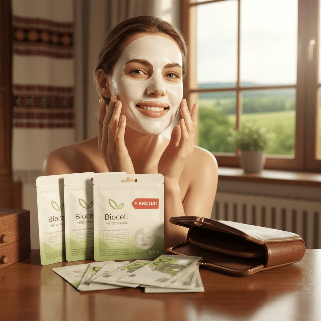 Biocell veido kaukė akcija: strategija spindinčiai odai ir pilnesnei piniginei