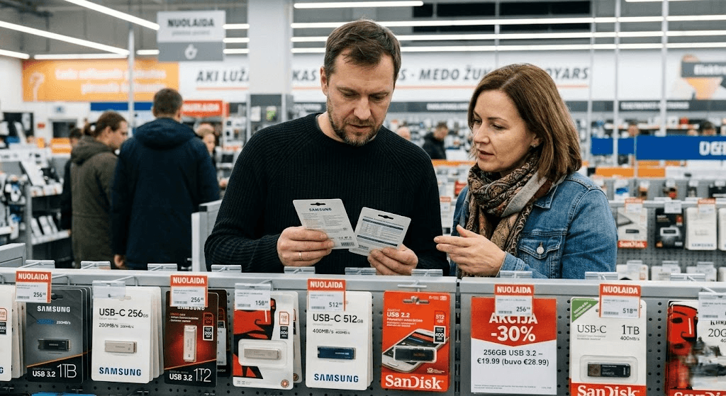 Greiti, talpūs ir pigūs: Kaip rasti geriausius USB atmintukus su nuolaida 2026-aisiais?