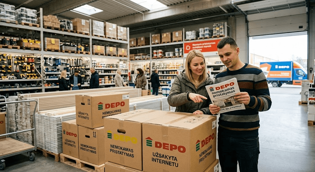DEPO nemokamas pristatymas: paslaptys ir patarimai, kaip sutaupyti 2026-aisiais