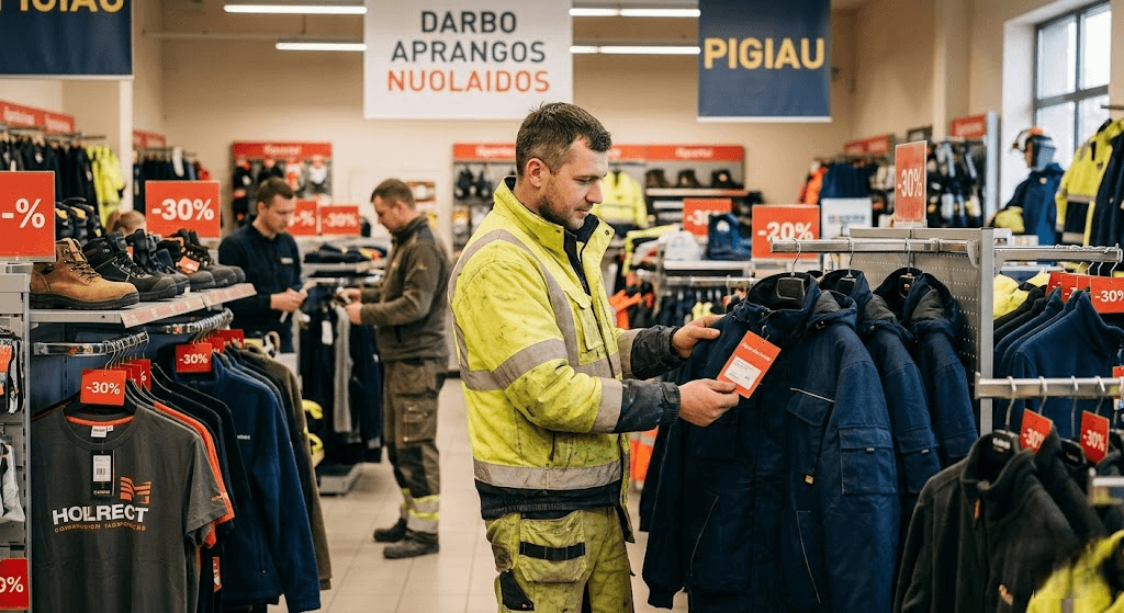 Darbo drabužių nuolaidos: išsamus gidas, kaip profesionalią aprangą įsigyti pigiau