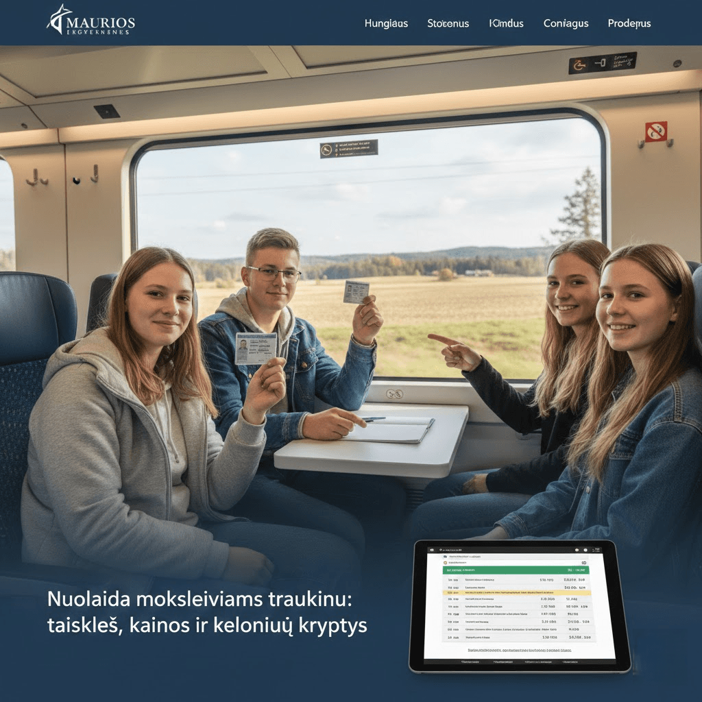 Nuolaida moksleiviams traukiniu: taisyklės, kainos ir kelionių kryptys