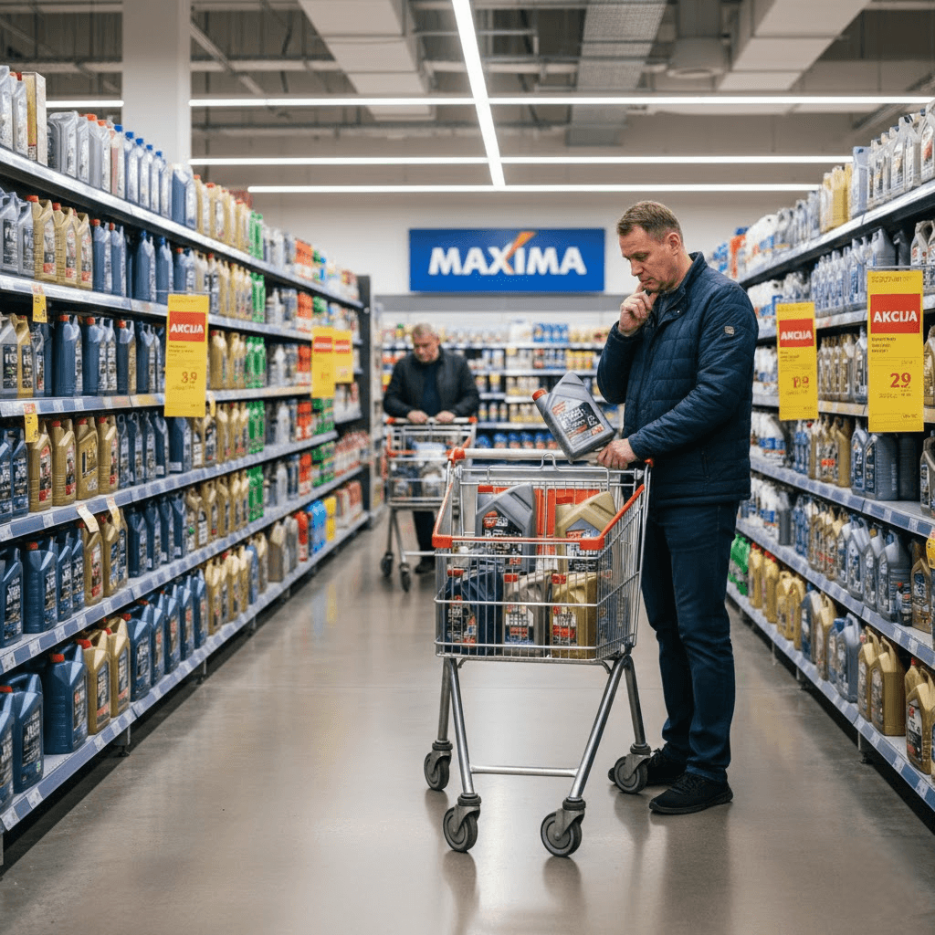 Akcija tepalams Maxima: ar verta pirkti variklio alyvą prekybos centre?