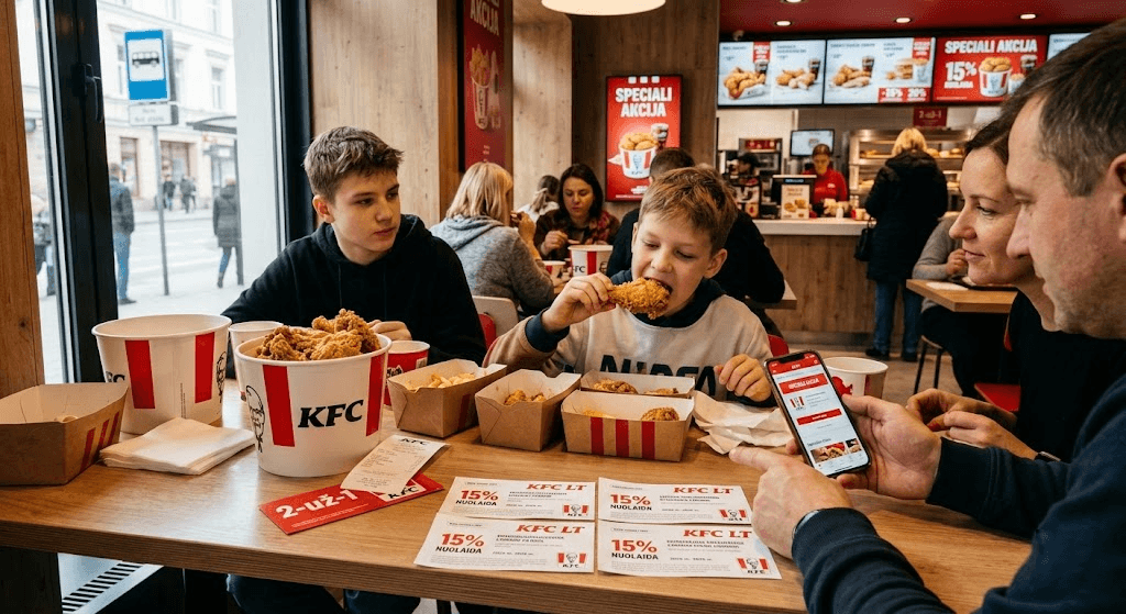 KFC Nuolaida: Visi Būdai Valgyti Traškią Vištieną Pigiau (2026 m. Gidas)