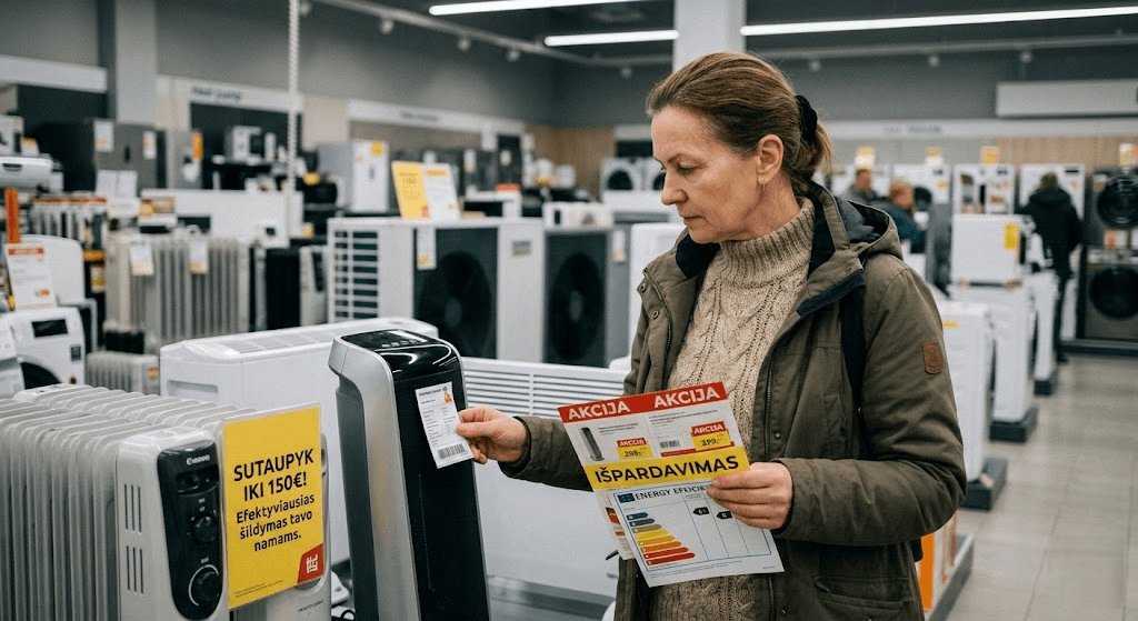 Šildytuvų nuolaidos: Kaip išsirinkti efektyviausią įrenginį ir sutaupyti šimtus eurų?