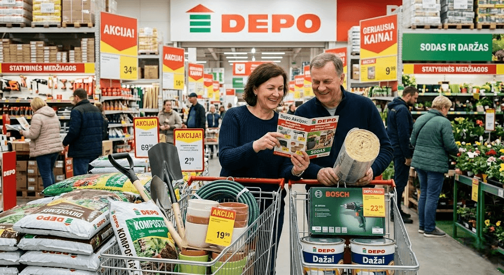 Depo Akcijos: Kaip Gudriai Sutaupyti Įsirengiant Namus ir Puoselėjant Sodą Depo Akcijos: Kaip Gudriai Sutaupyti Įsirengiant Namus ir Puoselėjant Sodą