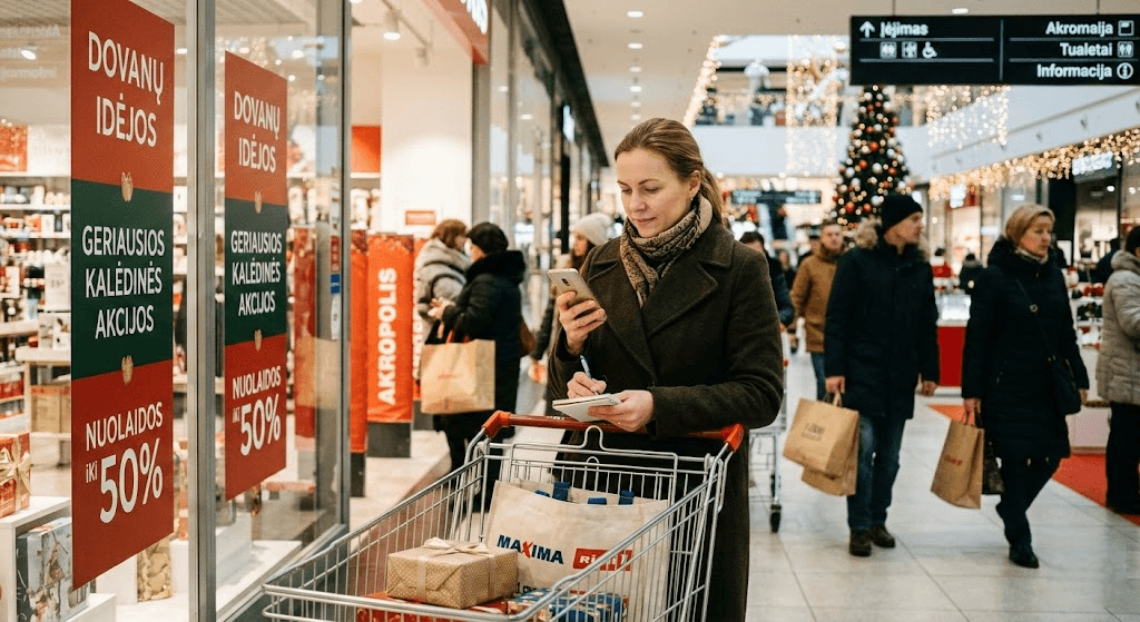 Kalėdinės akcijos: išsamus gidas, kaip išmaniai sutaupyti ir išvengti šventinio chaoso