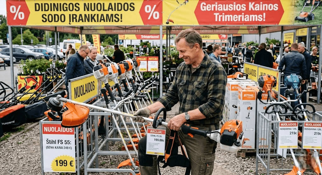 Trimerių nuolaidos: kaip išsirinkti geriausią įrankį ir nepermokėti?