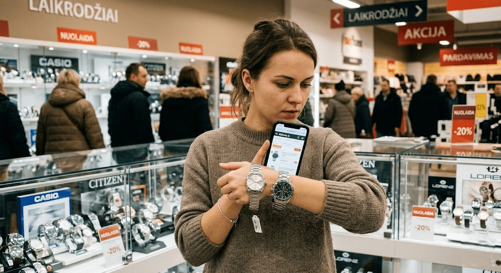 Laikrodžių nuolaidų medžioklė: Kaip sumaniai papuošti riešą ir nepermokėti Laikrodžių nuolaidų medžioklė: Kaip sumaniai papuošti riešą ir nepermokėti