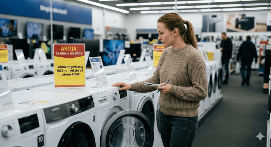 Skalbimo mašinos akcija: išsamus gidas, kaip 2026 metais išsirinkti geriausią įrenginį už mažiausią kainą