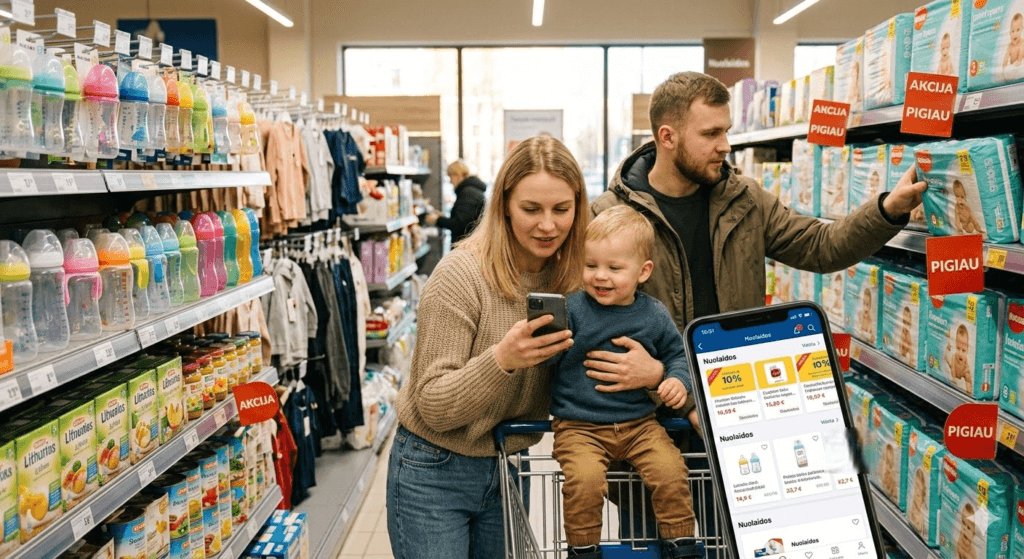 Išmanus tėvystės biudžetas: kaip rasti geriausias nuolaidas vaikiškoms prekėms