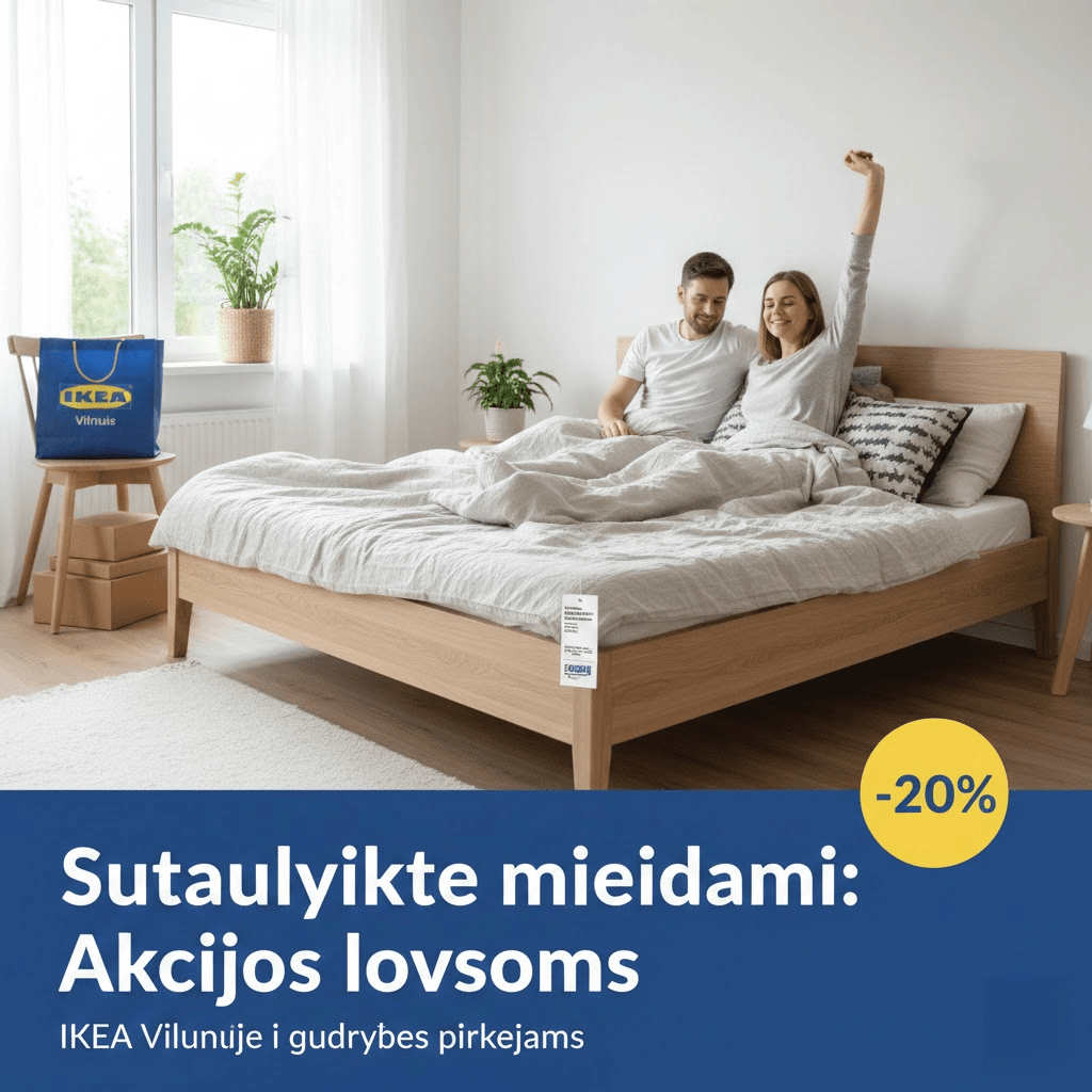 Sutaupykite miegodami: IKEA Vilniuje akcijos lovoms ir gudrybės pirkėjams
