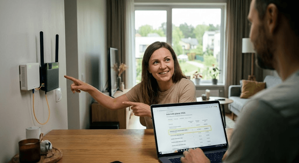 Šviesolaidis su nuolaida: kaip 2026 m. nepermokėti už spartų internetą?