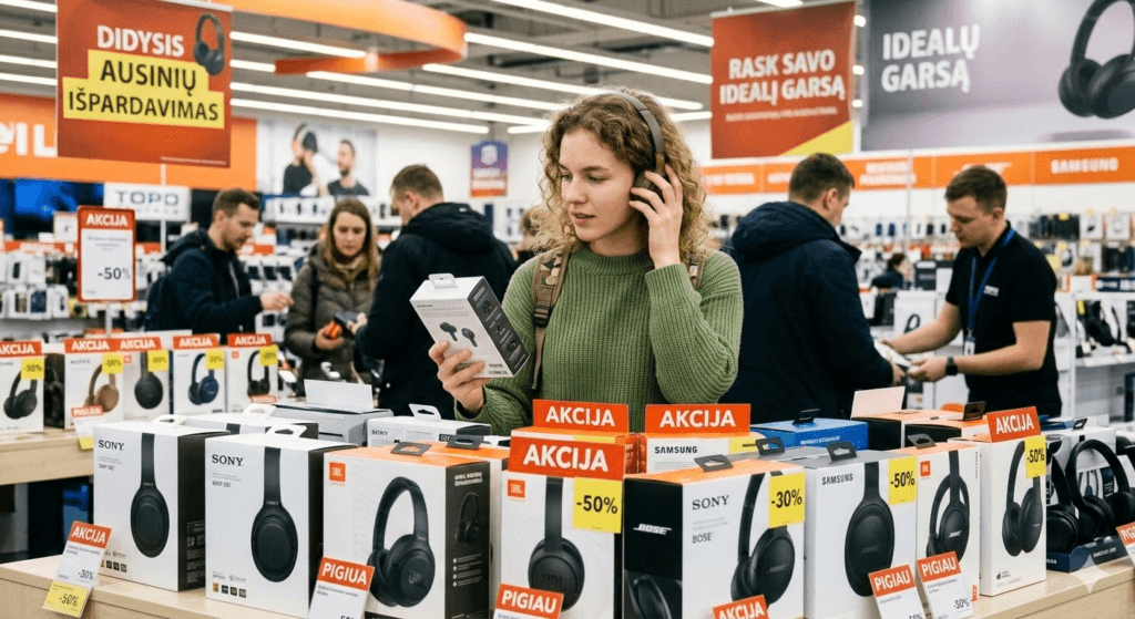Belaidžių ausinių išpardavimas: kaip nepasiklysti nuolaidų jūroje ir rasti savo idealų garsą?