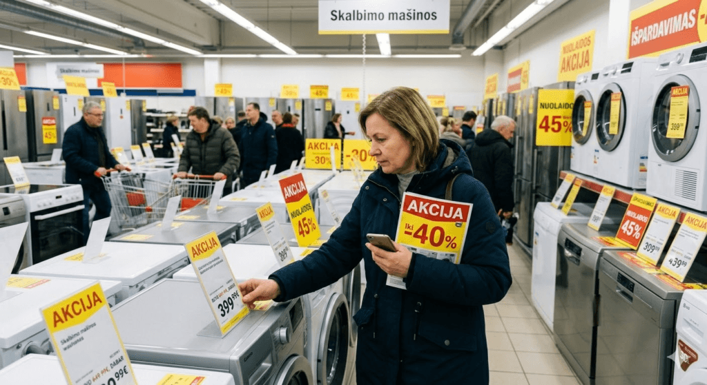 Nuolaidos buitinei technikai: kaip nepasiklysti akcijų džiunglėse ir sutaupyti šimtus eurų?