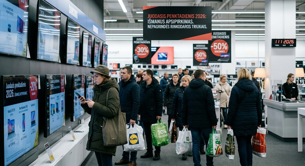 Juodasis penktadienis 2026: Protingo apsipirkimo strategijos ir kaip nepasimauti ant rinkodaros triukų Juodasis penktadienis 2026: Protingo apsipirkimo strategijos ir kaip nepasimauti ant rinkodaros triukų