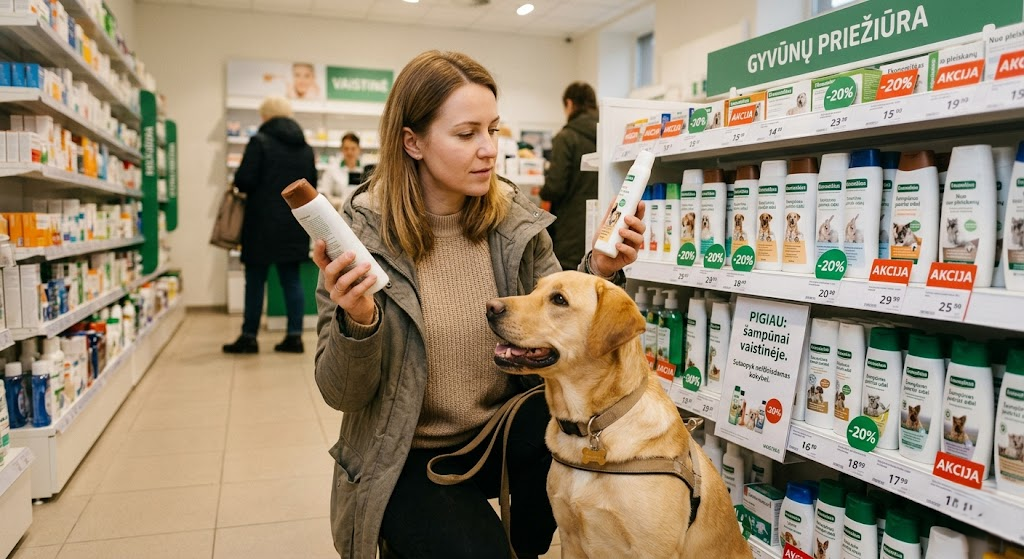 Šampūnas šunims pigiau vaistinėje: kaip sutaupyti neaukojant augintinio sveikatos
