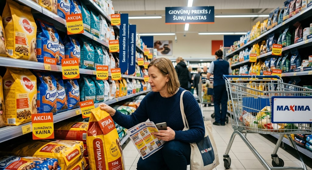 Sausas maistas šunims Maxima parduotuvėse: kaip protingai sutaupyti neaukojant kokybės