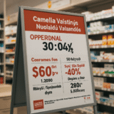 Camelia Vaistinės Nuolaidų Valandos: Kaip Sutaupyti Perkantiems Vaistus ir Sveikatos Prekes?